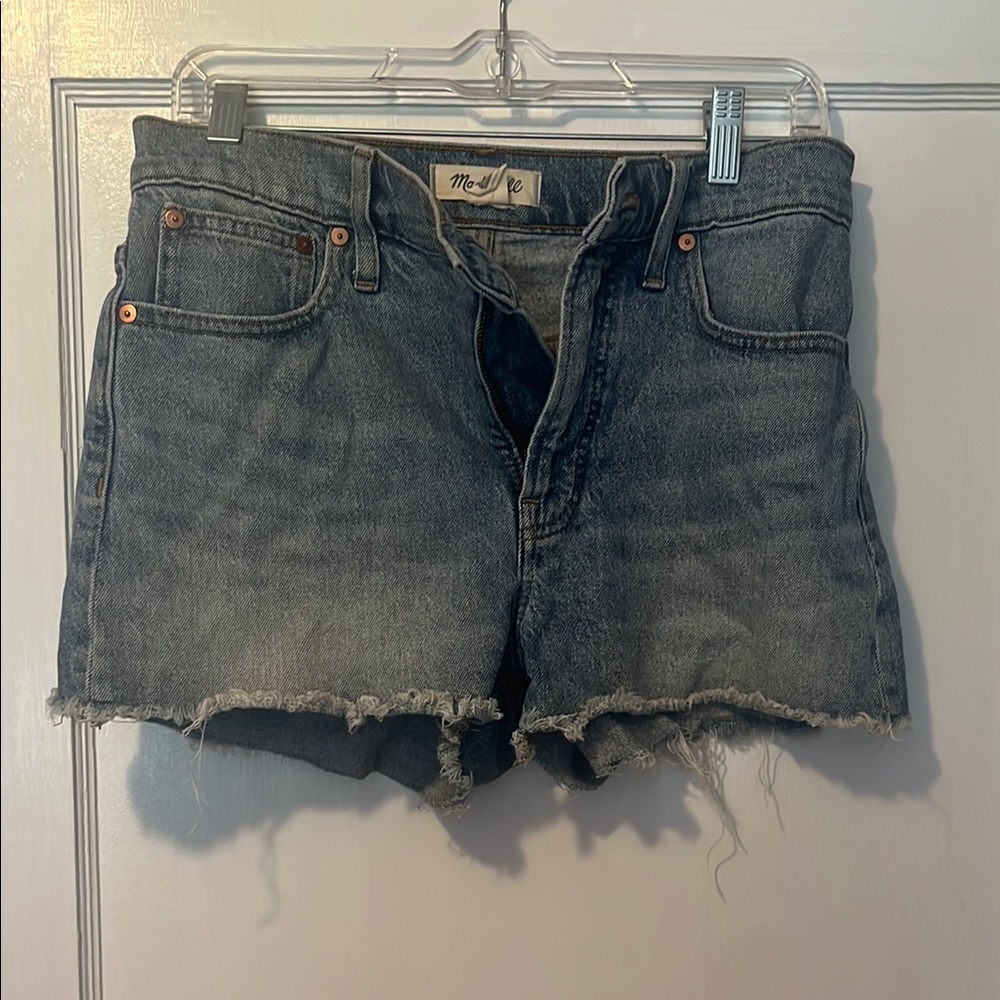Madewell Black Jean Shorts Distressed High-Waisted